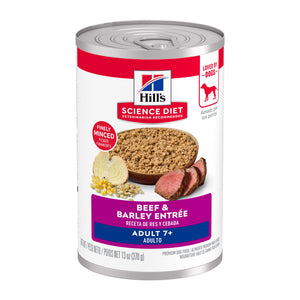Hill's Science Diet Mature Adult Res y Cebada alimento humedo para perro senior lata