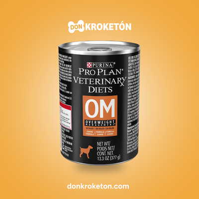 Pro Plan Veterinary Diets OM Overweight Management Canine Lata 380 g - imagen comercial Don Kroketon