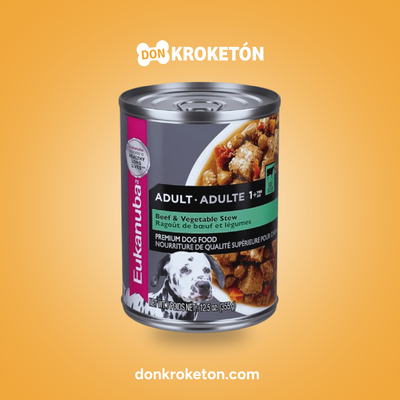 Eukanuba Lata Adulto Res y Vegetales 355 g - imagen comercial Don Kroketon