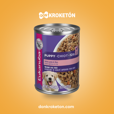 Eukanuba Lata Cachorro Cordero y Arroz 375 g - imagen comercial Don Kroketon