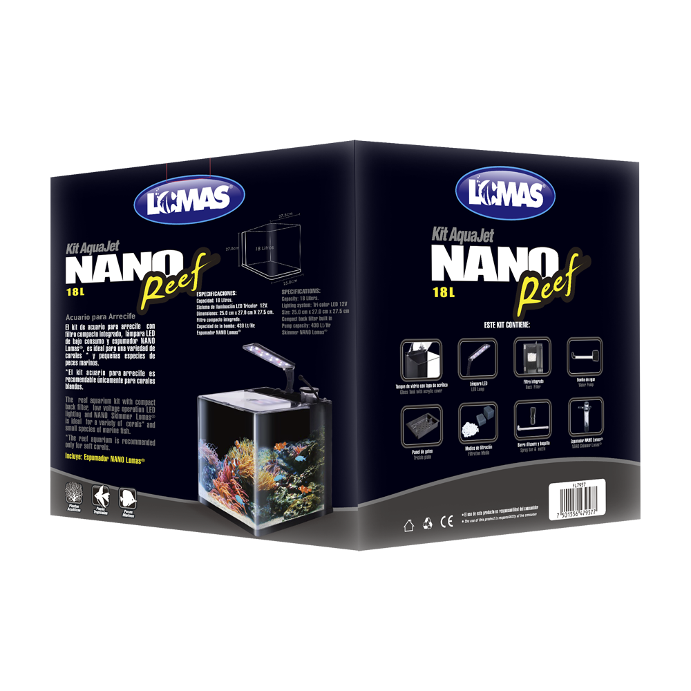 Haqos Acuario Nano Reef 18 L para Peces