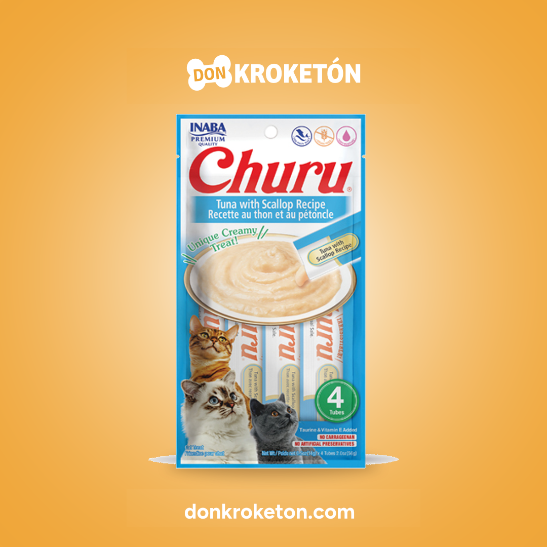 Churu Atun con Vieira para Gato 4 Tubos Don Kroketon