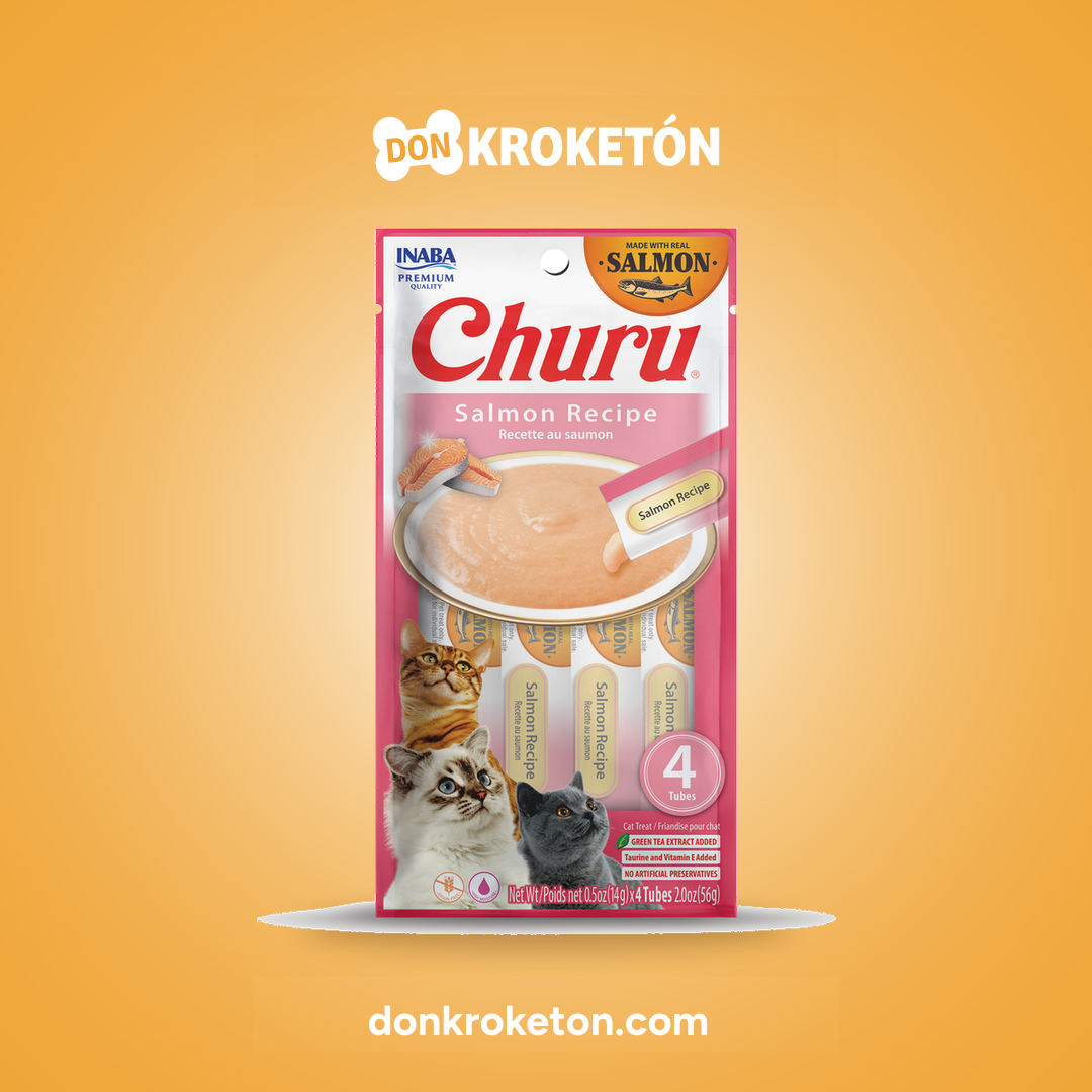 Churu Salmon para Gato 4 Tubos Don Kroketon