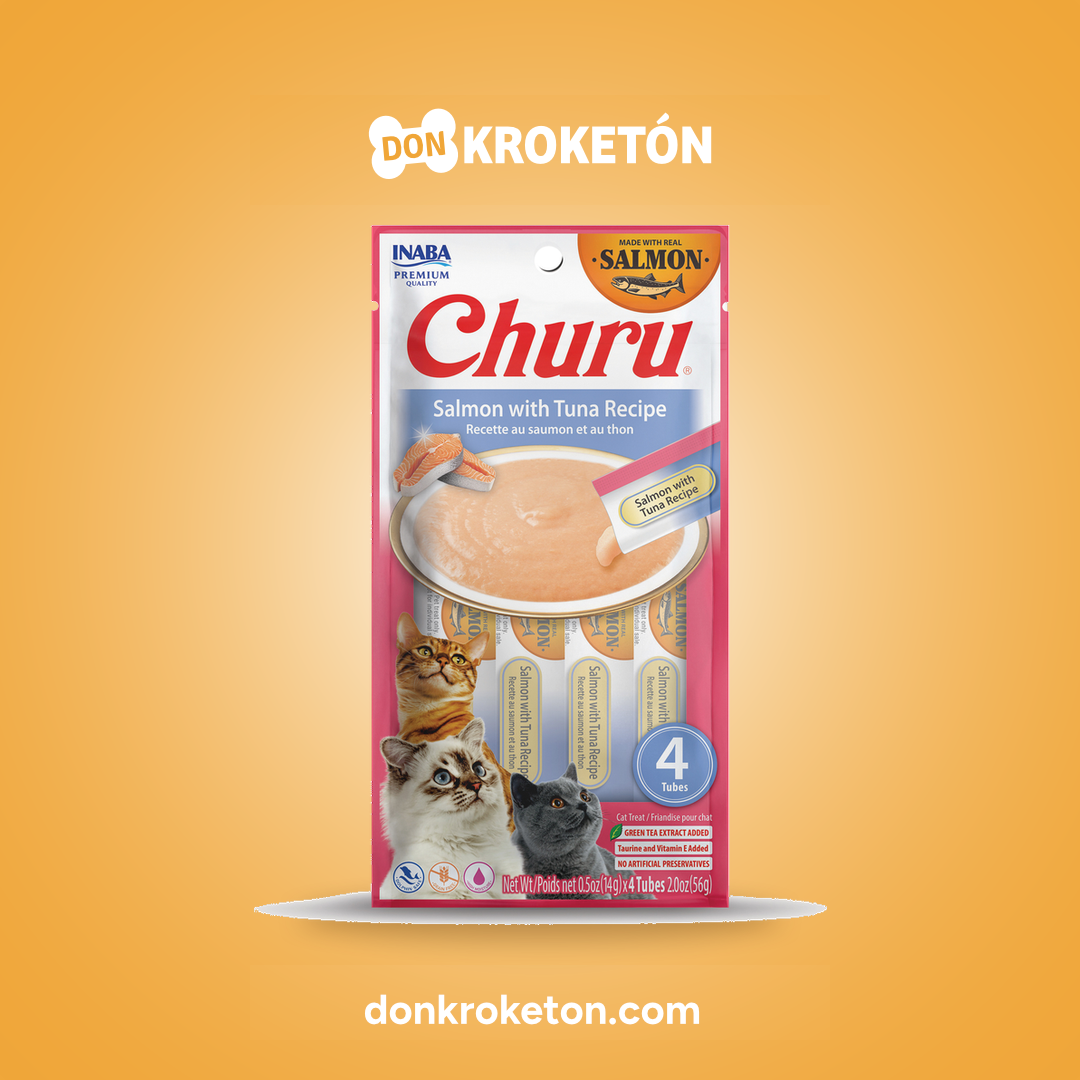 Churu Salmon con Atun para Gato 4 Tubos Don Kroketon