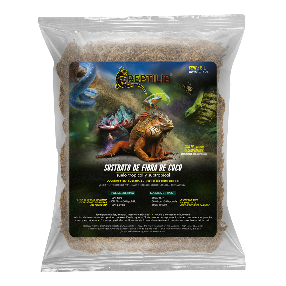 Lomas Sustrato de Coco 50% Fibra - 50% Polvillo para Reptiles y Anfibios