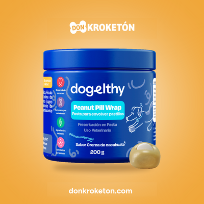 Dogelthy Recubrimiento de Pastillas para Perros Sabor Crema de Cacahuate - Pill Wrap - imagen comercial Don Kroketon