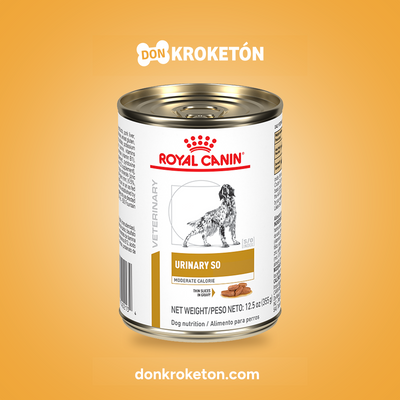 Royal Canin Veterinary Urinary SO Moderate Calorie Perro Lata - imagen comercial Don Kroketon
