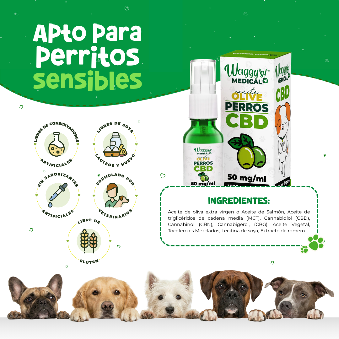 Waggy's Aceite Calmante Oliva para Perros