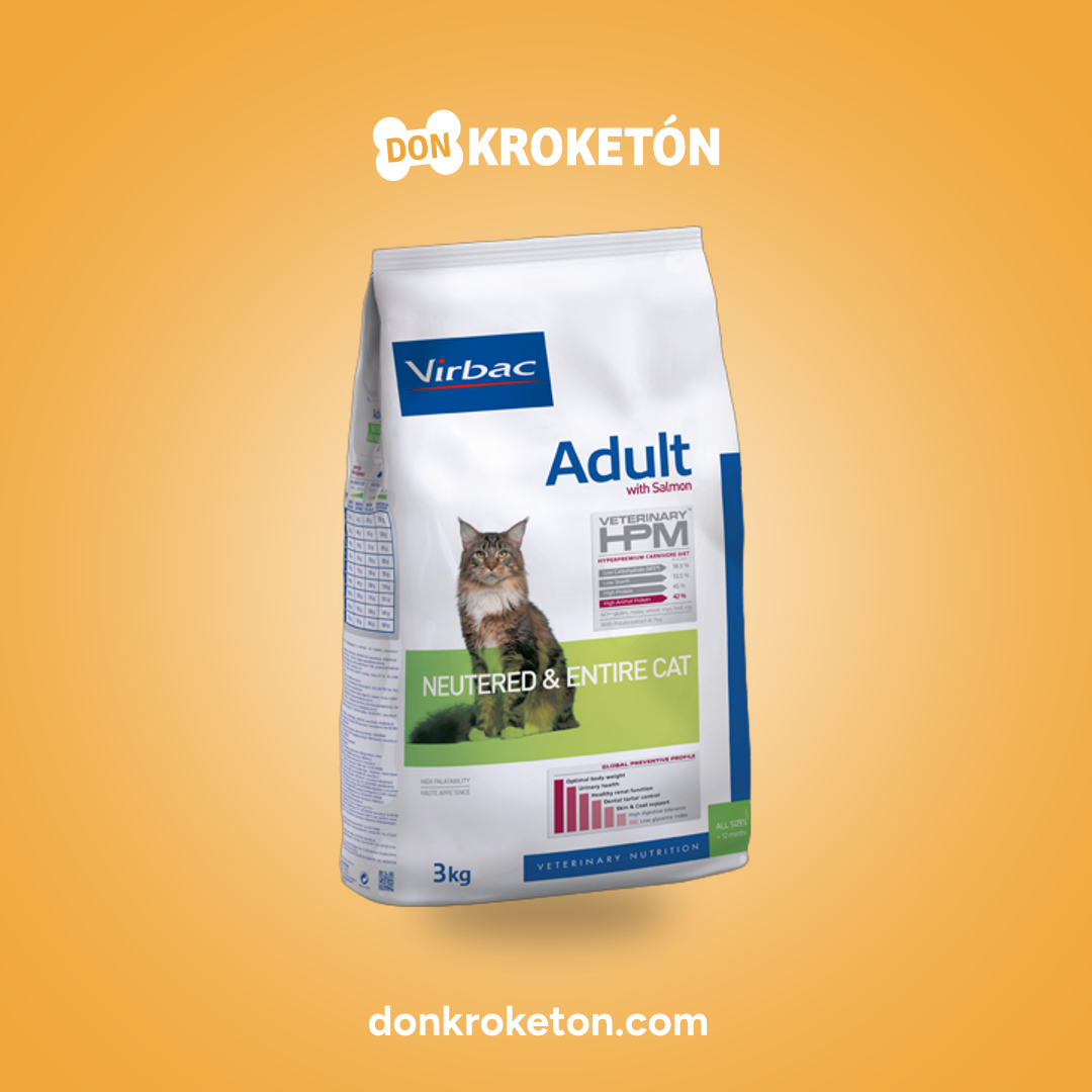 Virbac Adult with Salmon Neutered & Entire Cat - imagen comercial Don Kroketon