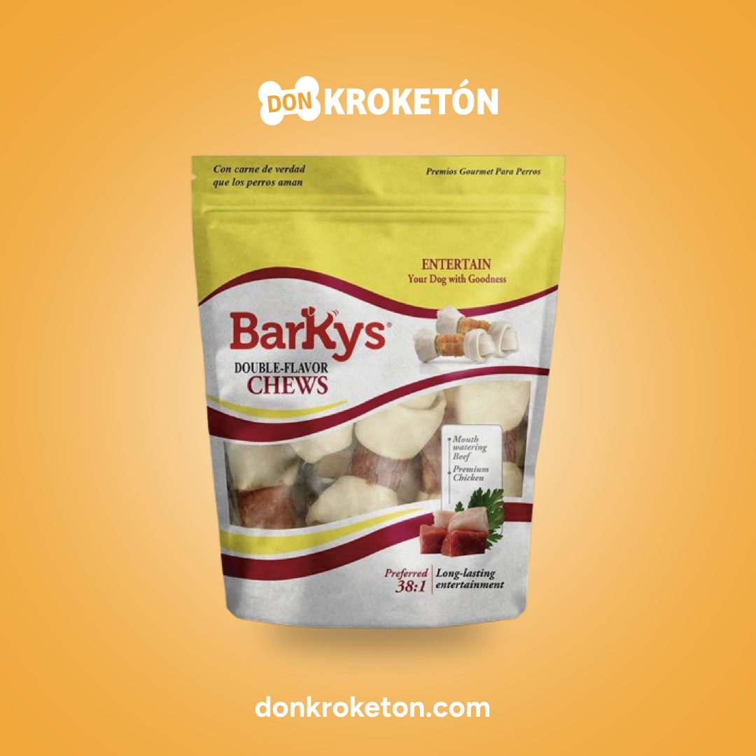 Barkys Paquete 10 Huesos de Carnaza c/Pollo - imagen comercial Don Kroketon
