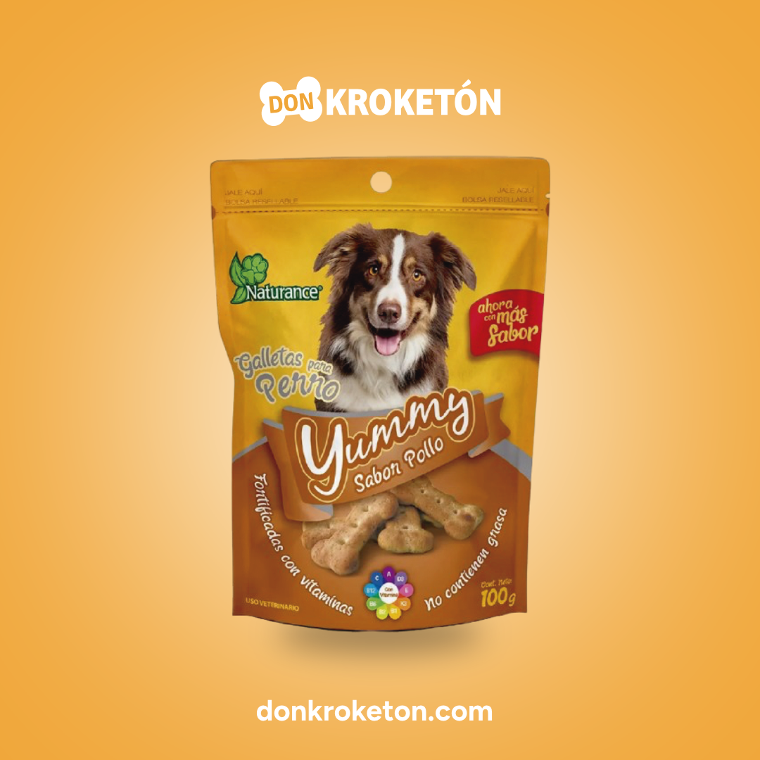 Yummys Galletas Sabor Pollo 100gr - imagen comercial Don Kroketon