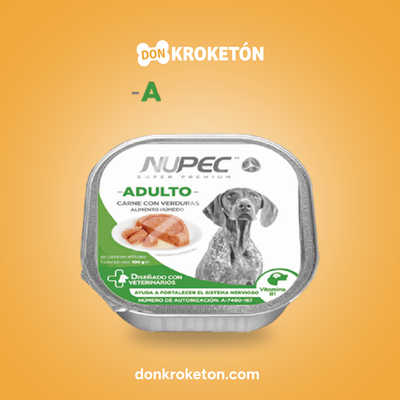 Nupec Húmedo Adulto 100 g – Clúster 16 pzas - imagen comercial Don Kroketon