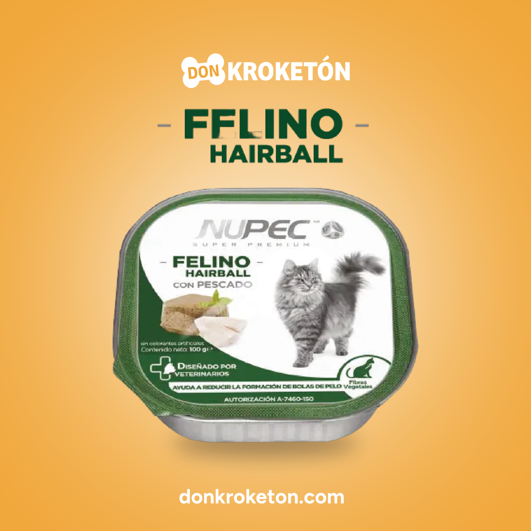Nupec Húmedo Felino Hairball 100 g – Clúster 16 pzas - imagen comercial Don Kroketon