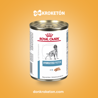 Royal Canin Veterinary Hydrolyzed Protein Lata 390 g - imagen comercial Don Kroketon