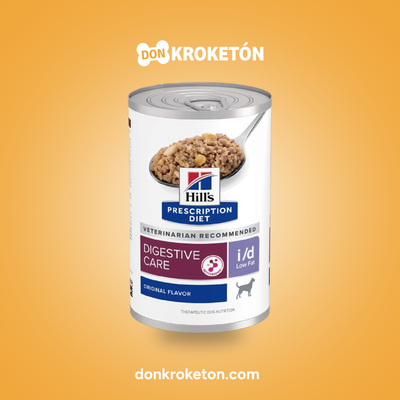 Hill's Prescription Diet i/d Low Fat Canine Lata 370 g - imagen comercial Don Kroketon