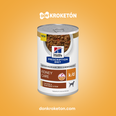 Hill's Prescription Diet k/d Kidney Care Canine Lata 370 g - imagen comercial Don Kroketon