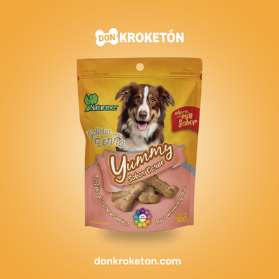 Yummys Galletas Sabor Carne 100gr - imagen comercial Don Kroketon