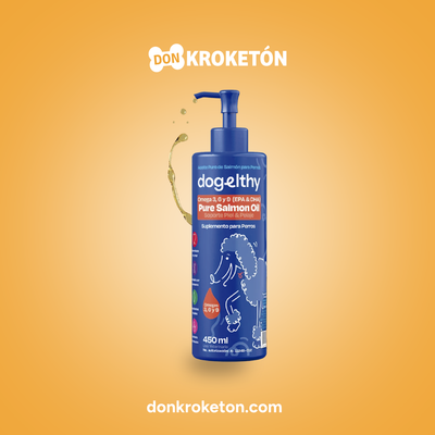 Dogelthy Aceite de Salmón para Perros - Pure Salmon Oil - imagen comercial Don Kroketon