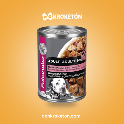 Eukanuba Lata Adulto Pollo y Res 355 g - imagen comercial Don Kroketon