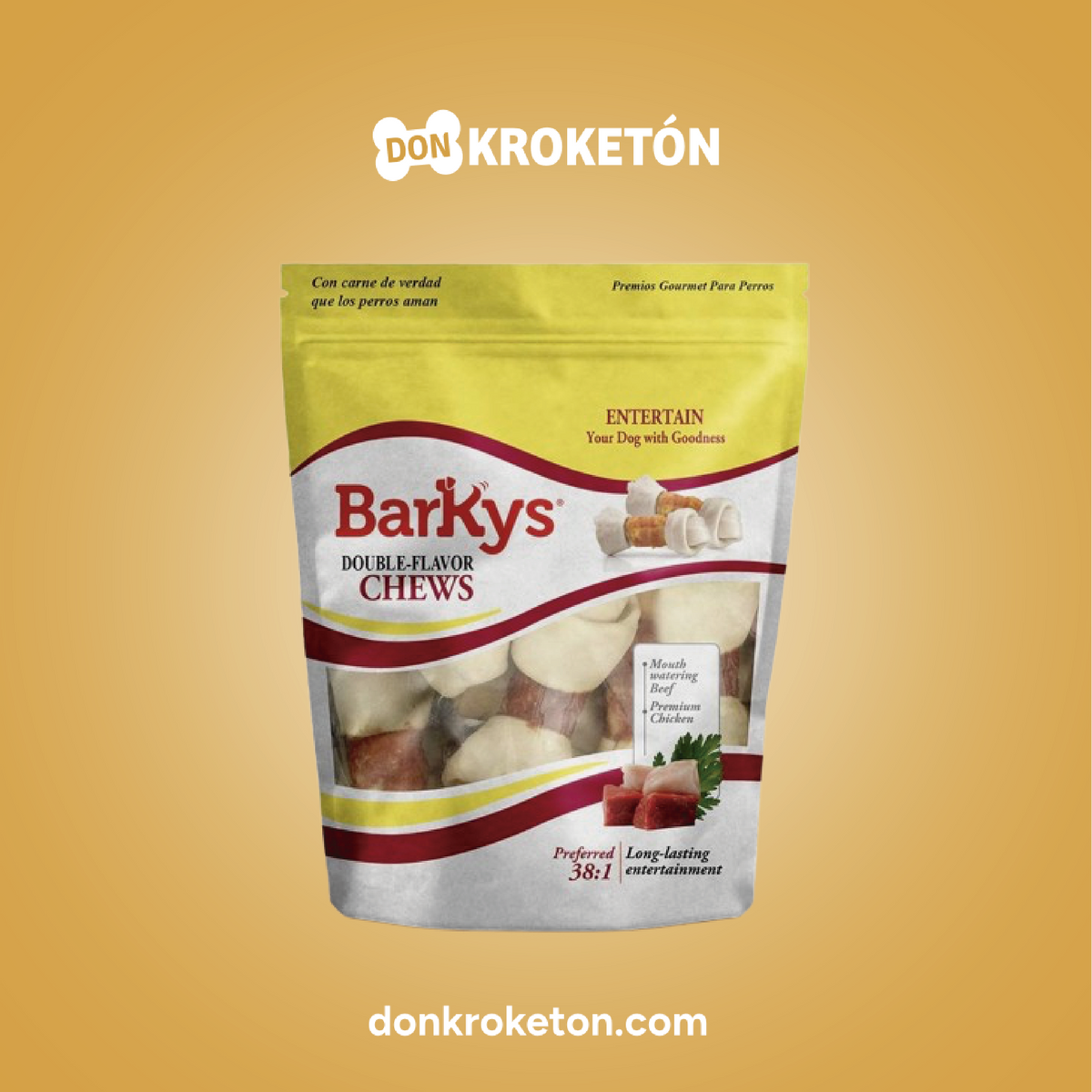 Barkys Paquete 10 Huesos de Carnaza c/Pollo