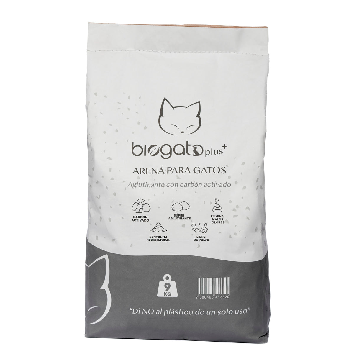 Arena BioGato Plus+ carbón activado 9 kg