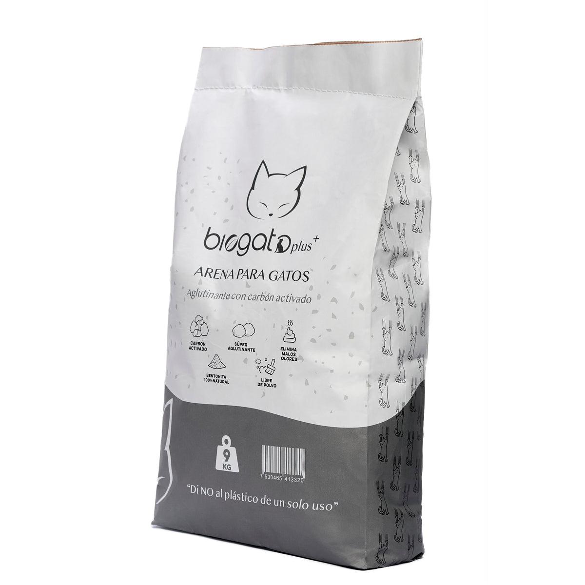 BioGato Plus+ carbón activado, vista lateral derecha
