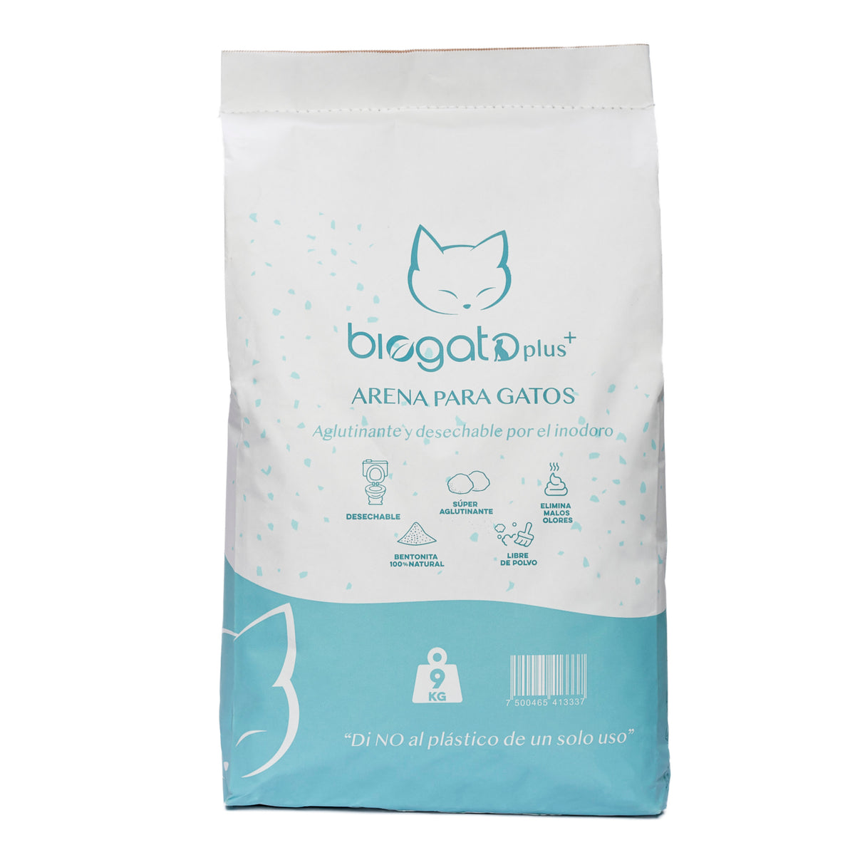 Arena BioGato Plus+ desechable en el inodoro 9 kg