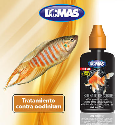 Lomas Sulfato de Cobre 30 ml para Peces