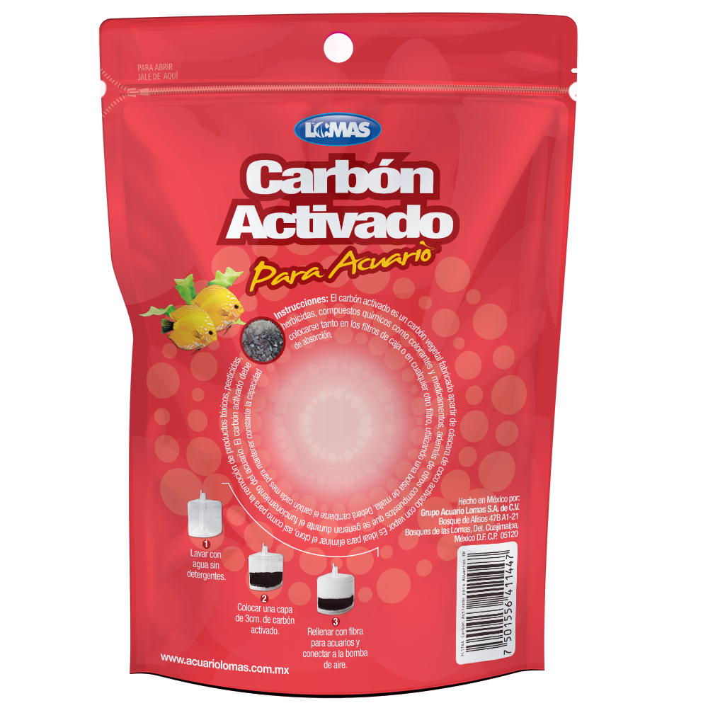 Lomas Carbon Activado 3.52 oz (100 g) para Peces