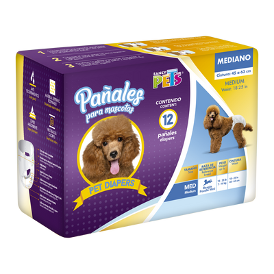 Hush Pet Pañal Mediano para Perro - 12 pz