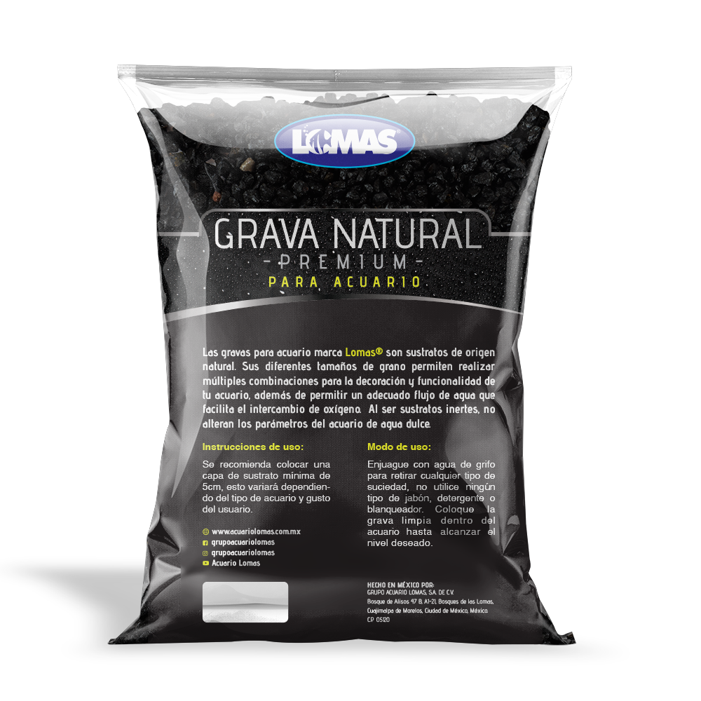 Lomas Grava para Acuario – Marmol Negro Obsidiana 3 kg