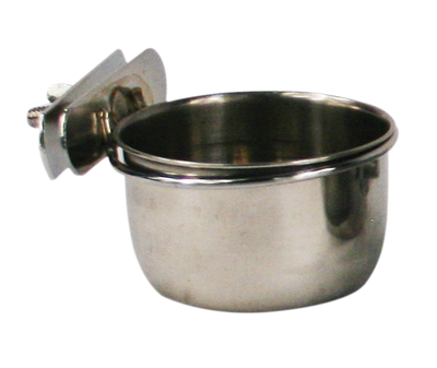 Kumar Taza de Acero con Abrazadera para Aves