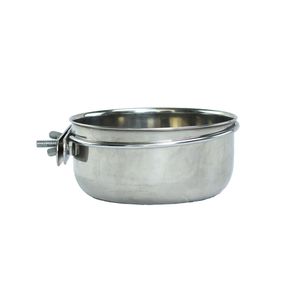 Kumar Taza de Acero con Abrazadera 10 oz para Aves