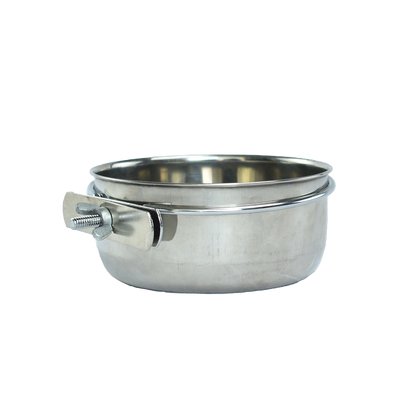 Kumar Taza de Acero con Abrazadera 10 oz para Aves