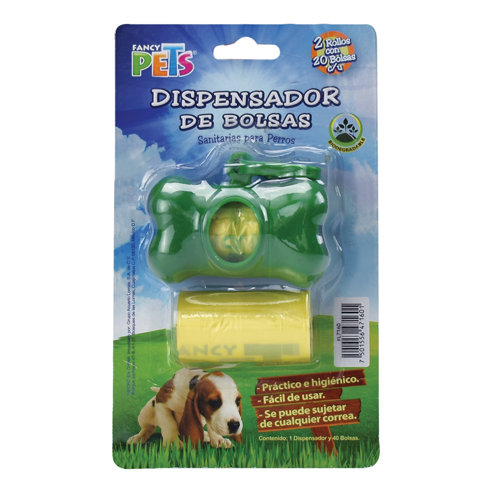 Yangs Dispensador con Bolsas Sanitarias - 40 pz para Perro