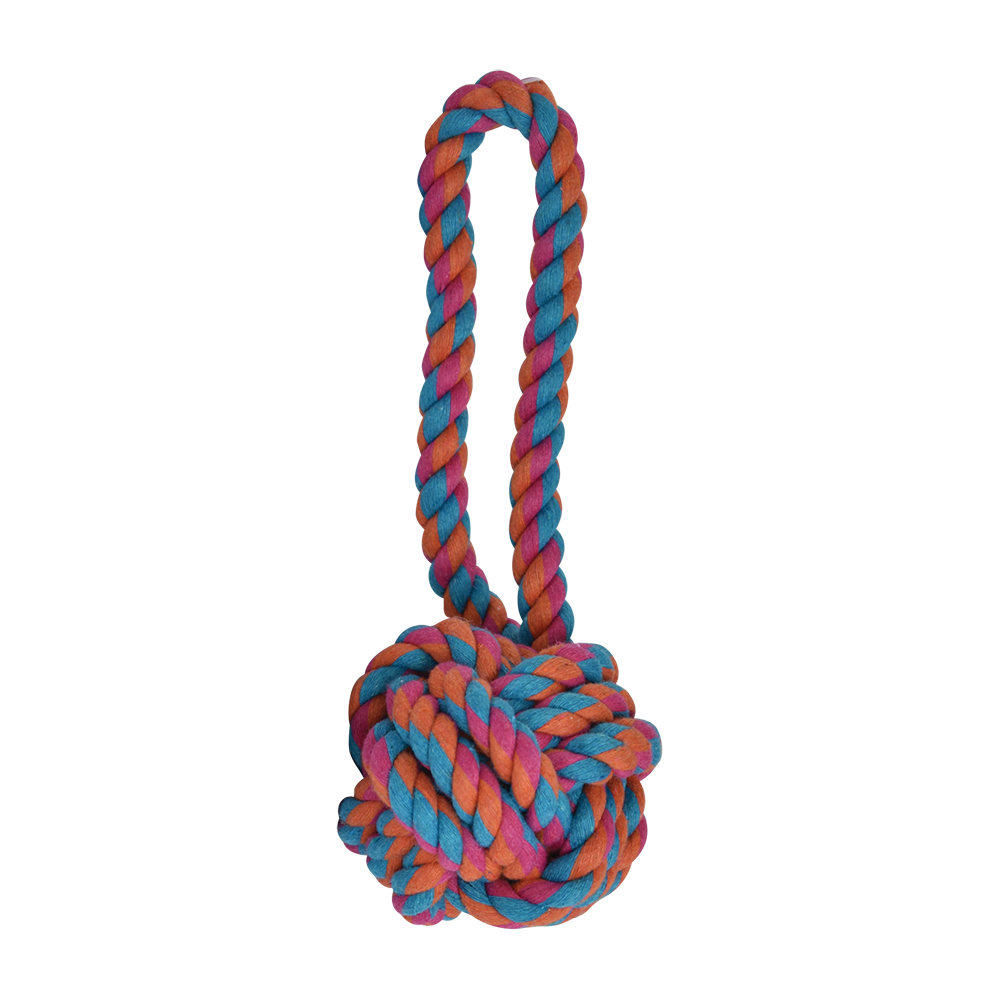 Hengli Juguete Bola de Hilo Multicolor con Jaladera Pal Thread para Perro