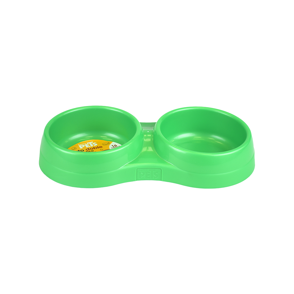 Haqos Plato Plastico Doble 16 oz para Perro
