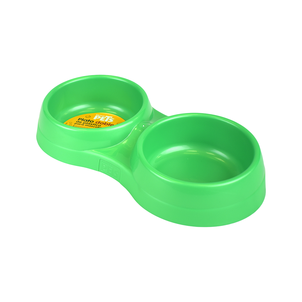 Haqos Plato Plastico Doble 16 oz para Perro