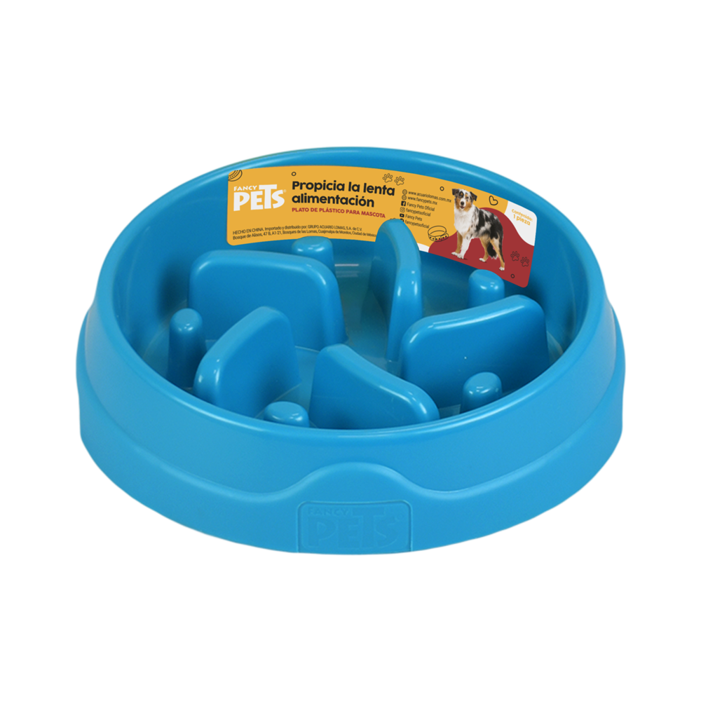 Haqos Plato Plastico Alimentacion Lenta para Perro