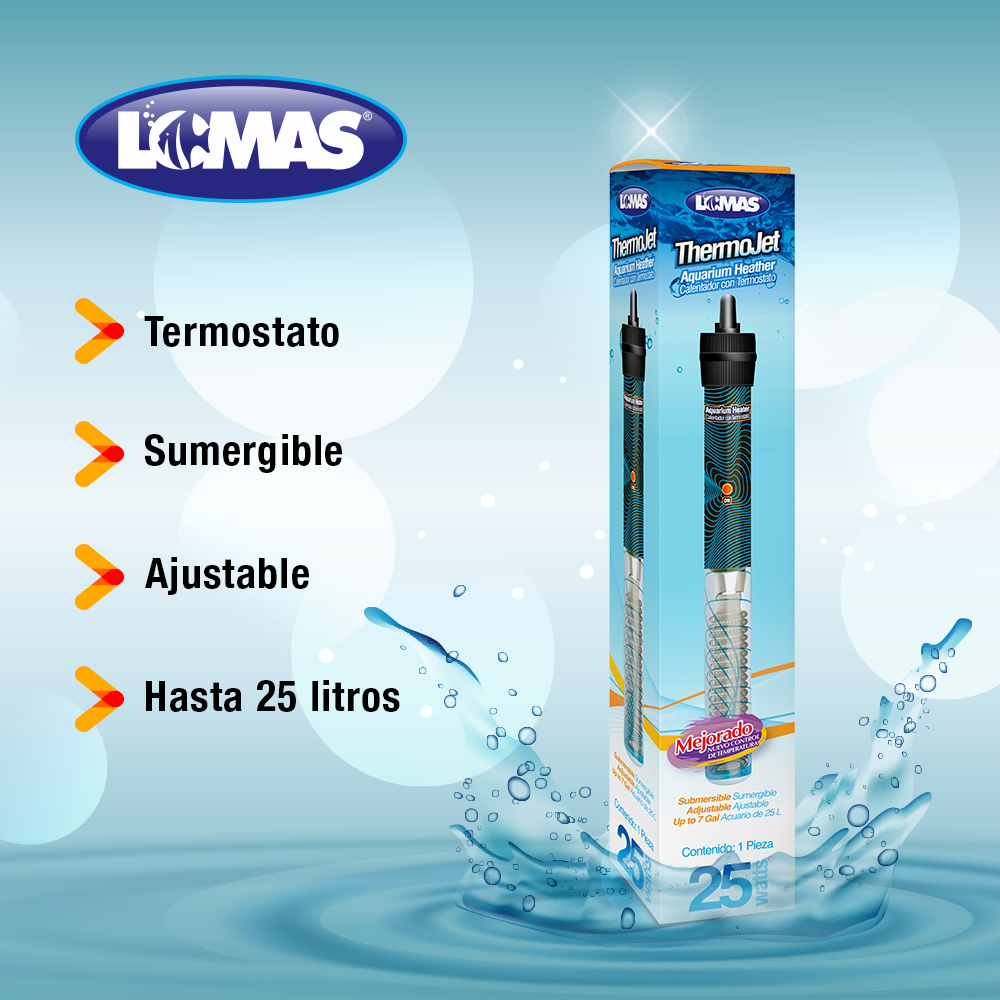 Haqos Calentador Sumergible con Termostato Thermojet para Peces