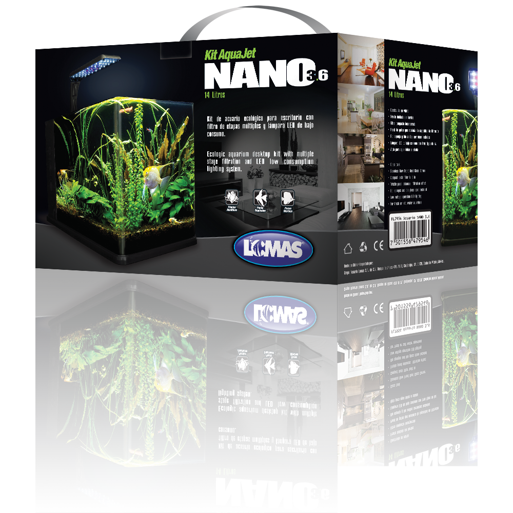 Haqos Acuario Nano Largo 14 L para Peces
