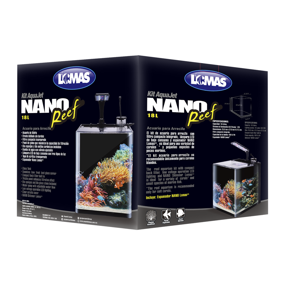Haqos Acuario Nano Reef 18 L para Peces