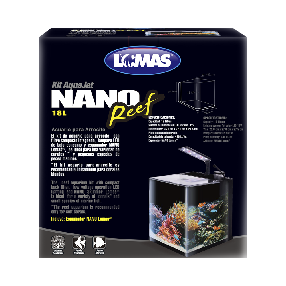 Haqos Acuario Nano Reef 18 L para Peces