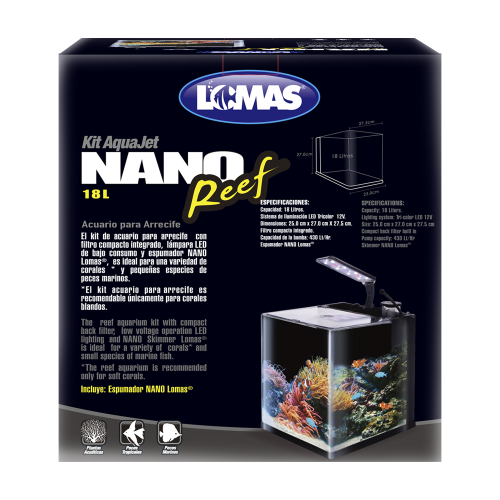 Haqos Acuario Nano Reef 18 L para Peces