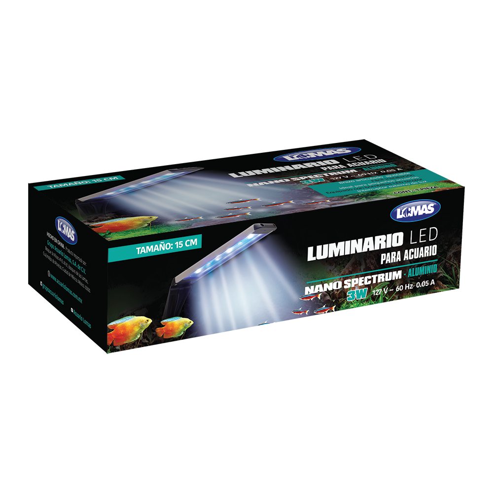 Haqos Luminario LED Nano Spectrum 3 W (15 cm) para Peces