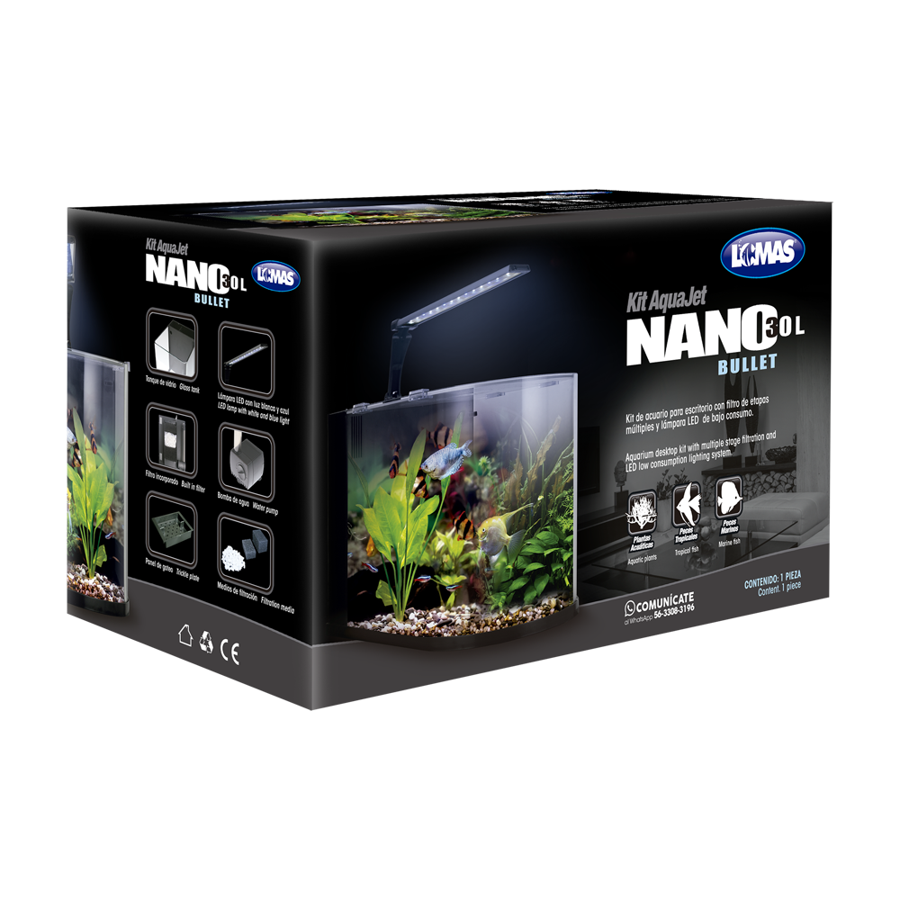 Haqos Acuario Nano Bullet para Peces