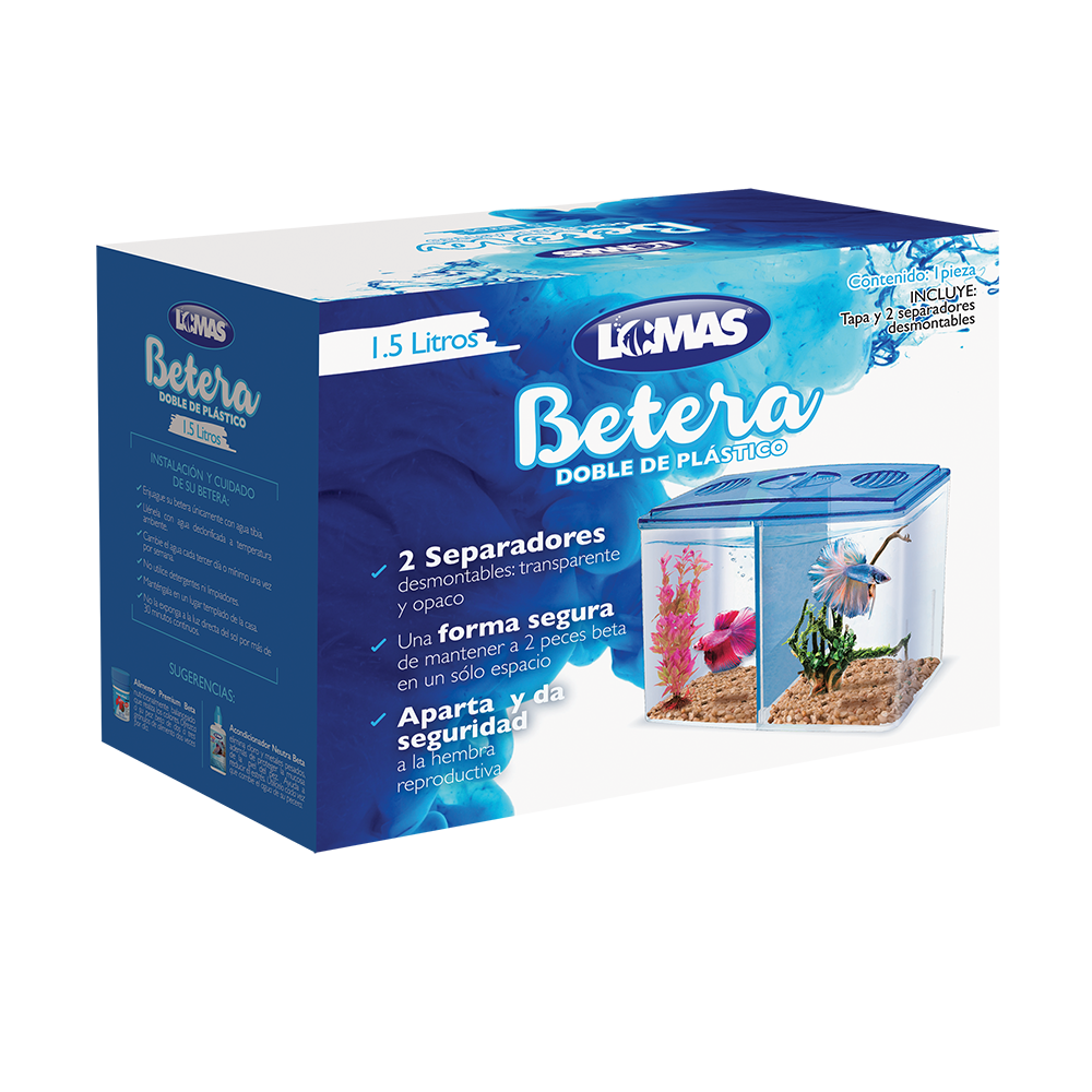 Haqos Betera Doble de Plastico 1.5 L para Peces
