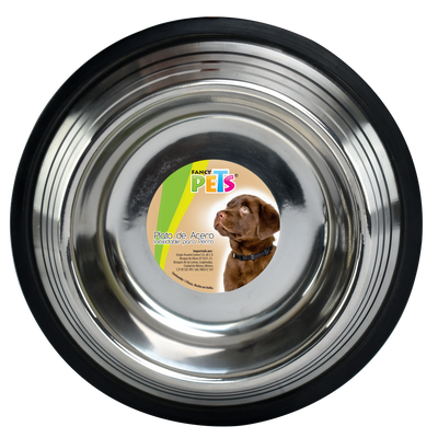 Kumar Plato Estriado de Acero para Perro