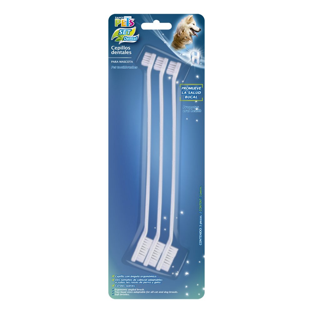 Kudi Set de Cepillos Dentales para Mascota - 3pz