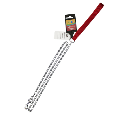 Sanlian Correa Roja con Cadena Metalica para Perro
